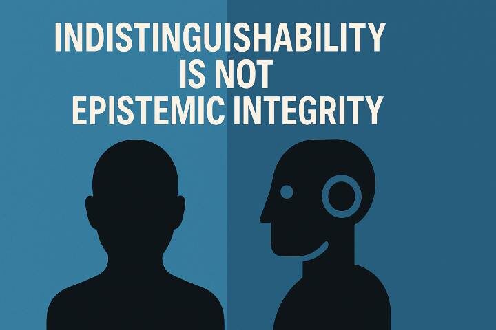 Silhouettes with quote about indistinguishability and integrity.