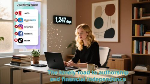 Focused woman writing, avoiding online distractions.