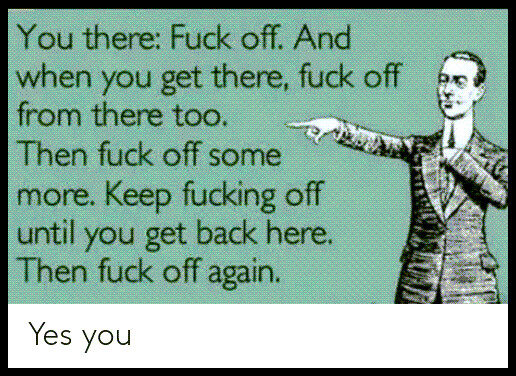 Humorous vintage illustration with rude message.