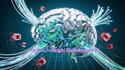 Futuristic metallic brain with glowing AI circuitry