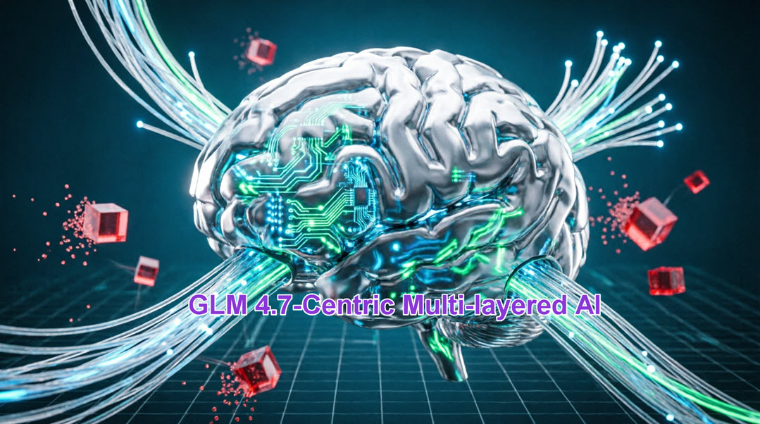 Futuristic metallic brain with glowing AI circuitry