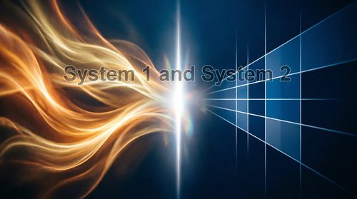 Abstract illustration labelled System 1 and System 2